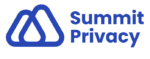 Blauw en transparant logo en tekst Summit Privacy